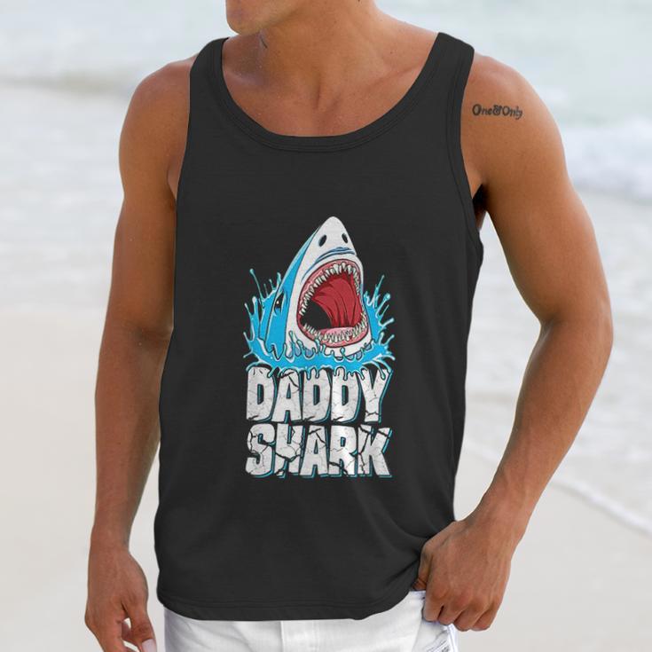 Daddy Shark Fathers Day Gifts Family Matching Dad Men Tank Top