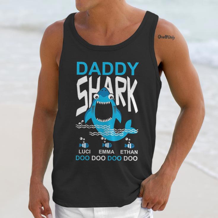 Daddy Shark Kids Name Men Tank Top