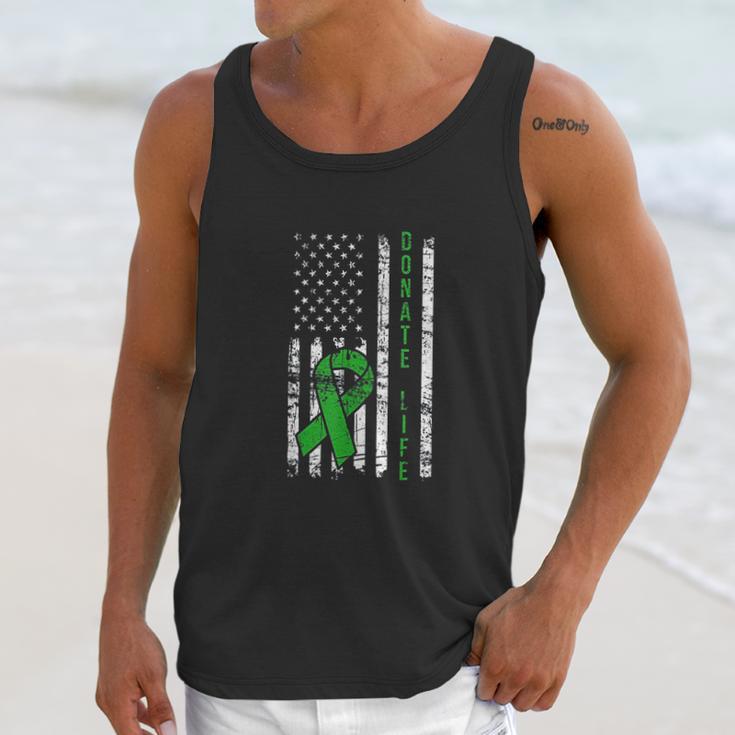 Distressed Donate Life Usa Flag Organ Kidney Donor Ribbon Men Tank Top