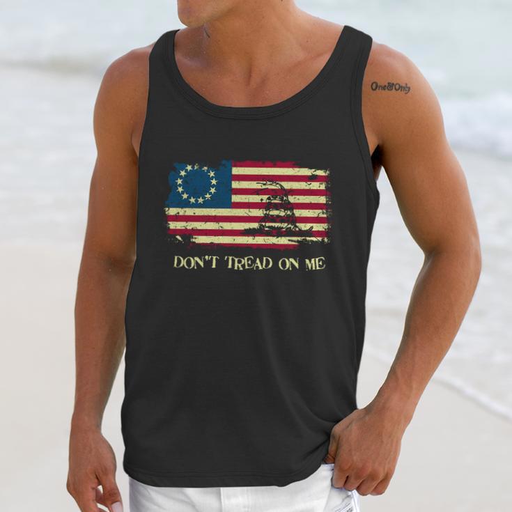 Dont Tread On Me Vintage Usa American Flag Distressed Men Tank Top