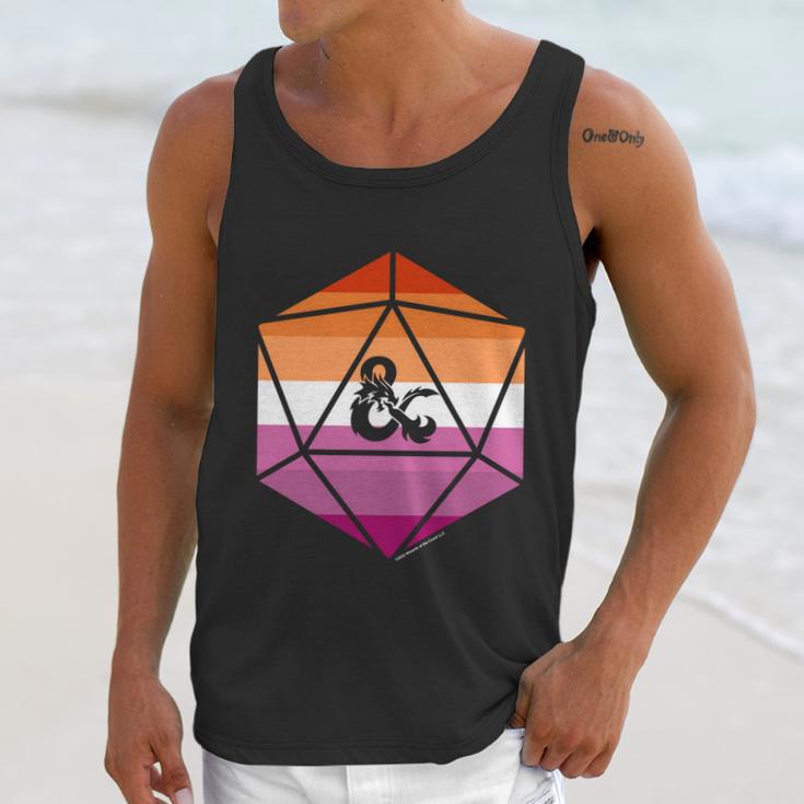 Dungeons And Dragons Lesbian Pride Flag Dice Logo Gift Graphic Design Printed Casual Daily Basic Men Tank Top