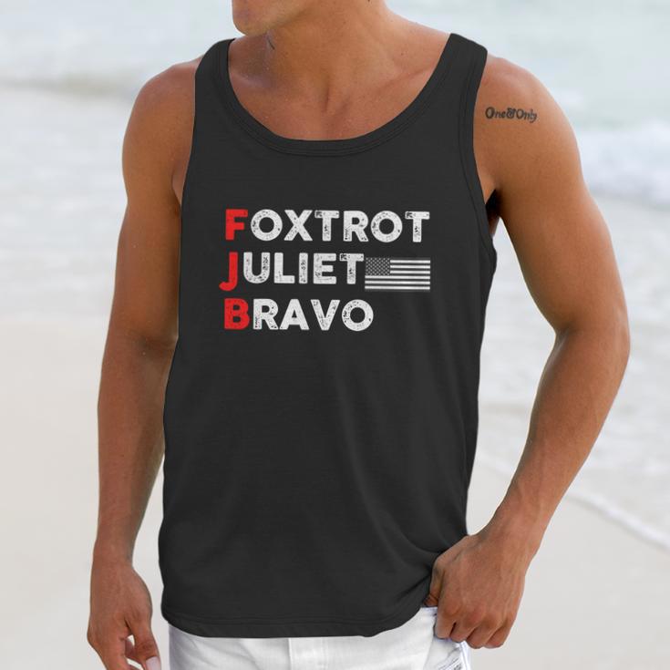 Foxtrot Juliet Bravo American Flag Black And White Fjb Fuck Joe Biden Men Tank Top