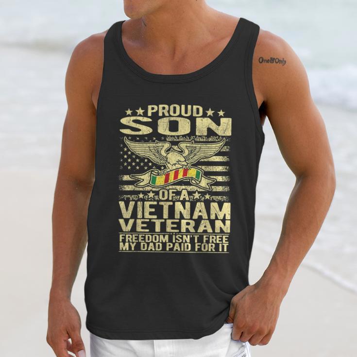 Freedom Isnt Free Proud Son Of A Vietnam Veteran Gift Graphic Design Printed Casual Daily Basic Men Tank Top