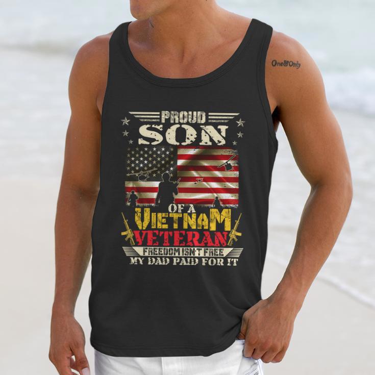 Freedom Isnt Freegreat Giftproud Son Of A Vietnam Veteran Dad Gift Graphic Design Printed Casual Daily Basic Men Tank Top