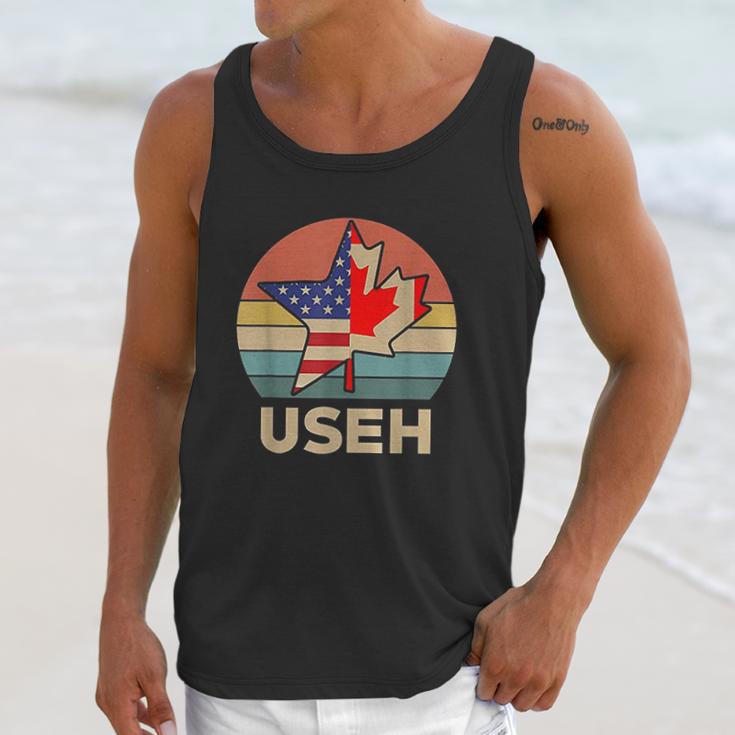 Funny Useh America Canada Flag American Men Tank Top