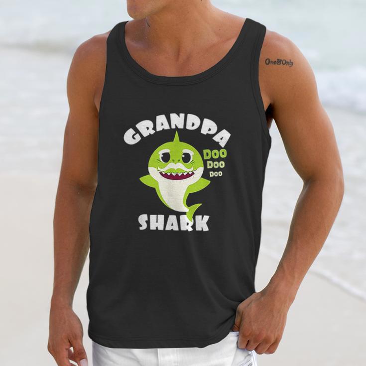 Grandpa Shark Gift Cute Shark Baby Matching Family Men Tank Top