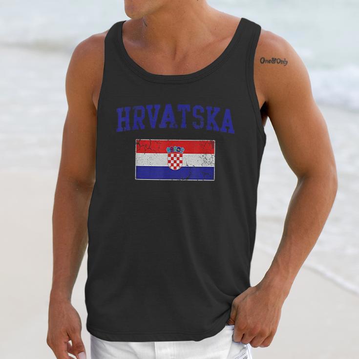 Hrvatska Croatia Flag Croatian Retro Fade Men Tank Top