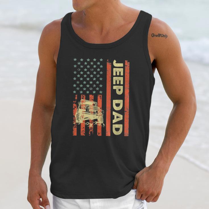 Jeep Dad Patriotic American Flag Fathers Day 4Th Of July Men Tank Top