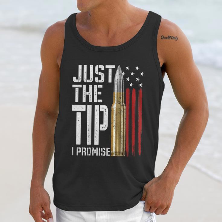 Just The Tip I Promise Bullet American Flag Gun Lover Back Graphic Design Printed Casual Daily Basic Men Tank Top