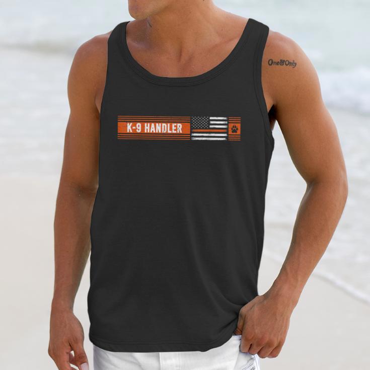 K9 Handler Search & Rescue Thin Orange Line Flag K9 Unit Graphic Design Printed Casual Daily Basic Men Tank Top