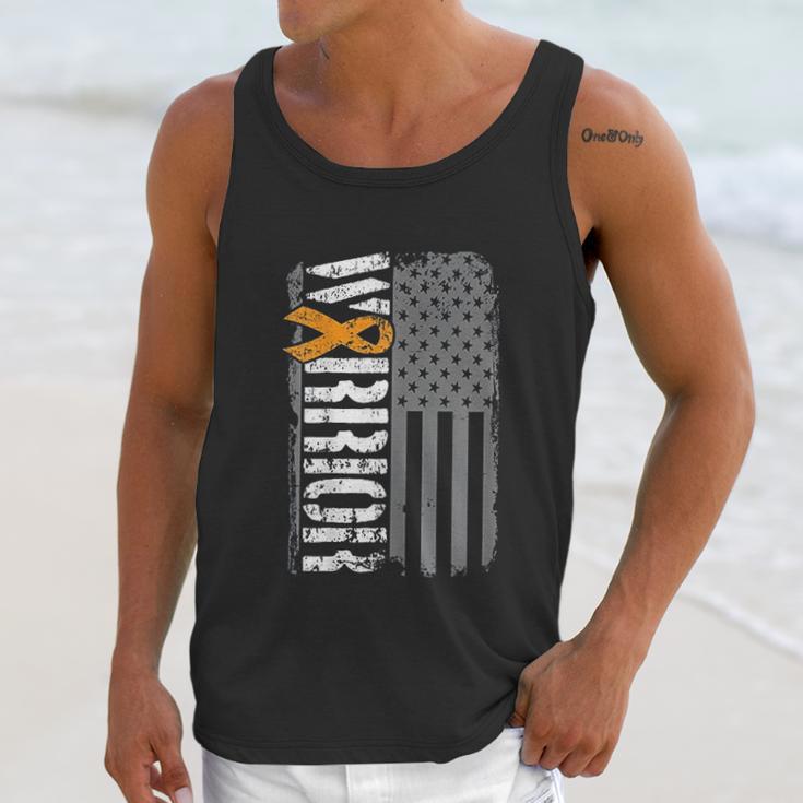 Kidney Warrior Sideways Awareness Ribbon Usa Flag Men Tank Top