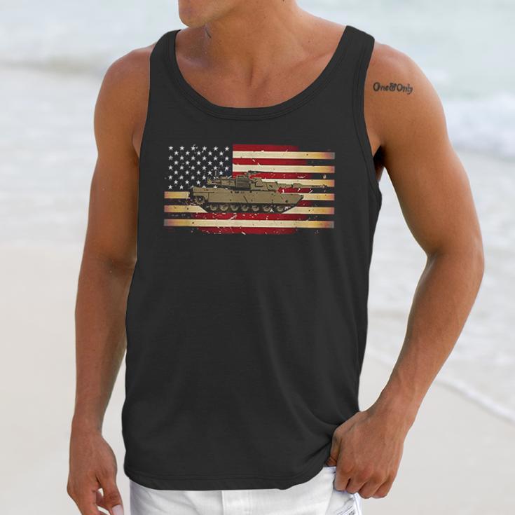 M1 Tank And American Flag Veterans Men Tank Top