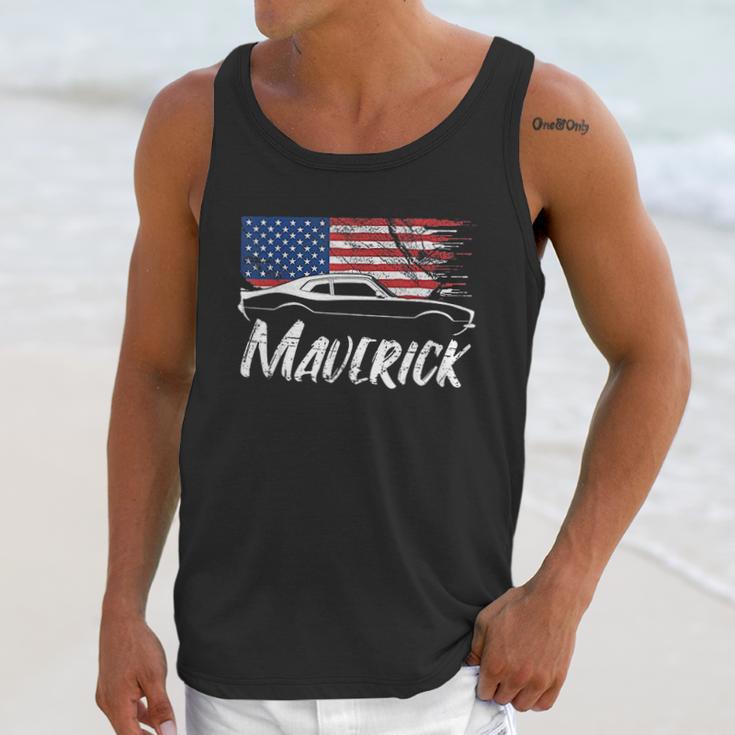 Maverick 302 Vintage American Flag Usa Muscle Car Men Tank Top