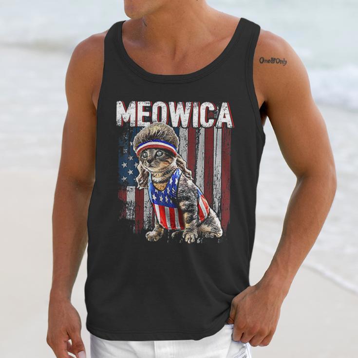 Meowica Cat Mullet American Flag Men Tank Top