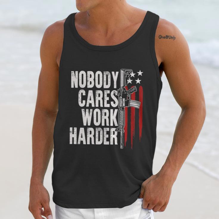 Nobody Cares Work Harder Ar15 Owner American Flag Men Tank Top