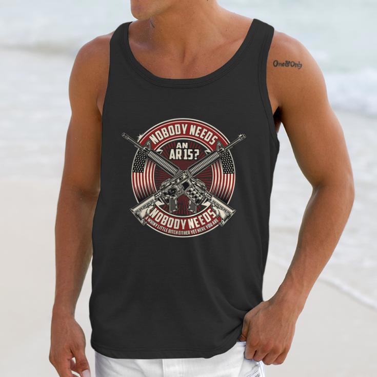 Nobody Needs An Ar15 Veteran Graphic Design Printed Casual Daily Basic Men Tank Top