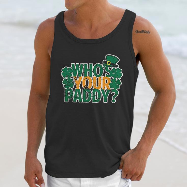 Who Is Your Paddy Daddy Funny St Patricks Day Juniors Men Tank Top