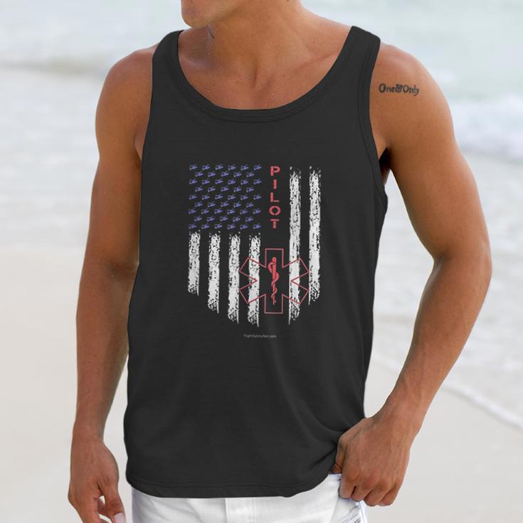 Pilot Ems Helicopter Star Of Life American Flag Men Tank Top