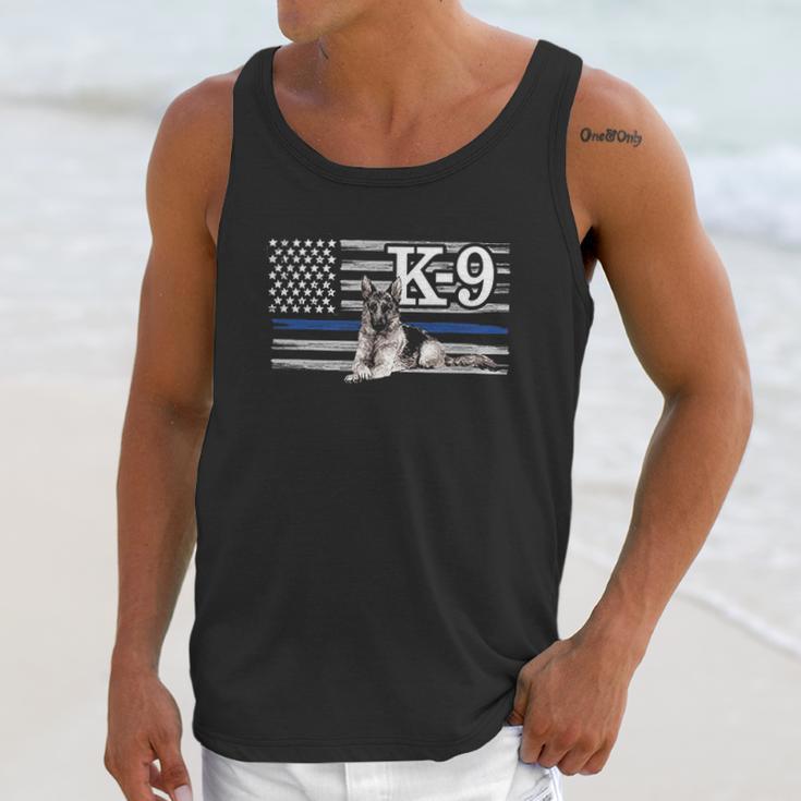 Police K9 Unit Thin Blue Line Flag German Shepherd Men Tank Top