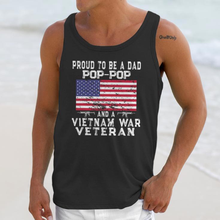 Mens Proud Dad Pop-Pop Vietnam War Veteran - Retro Us Flag Grandpa Men Tank Top