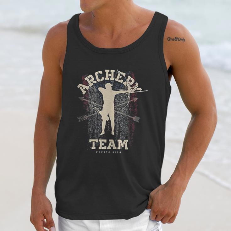 Puerto Rico Archery Team Sports Puerto Rican Flag Bow Men Tank Top