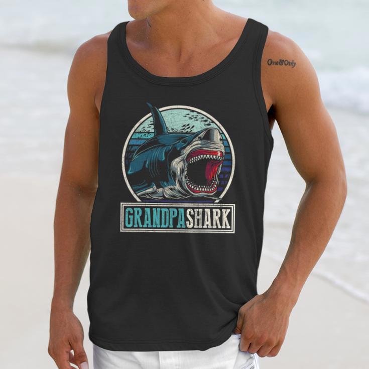 Retro Animal Grandfather Fathers Day Gift Grandpa Shark Men Tank Top