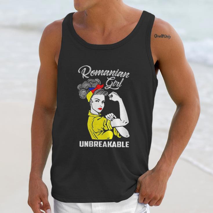 Romanian Girl Unbreakable Heritage Romania Flag Gift Men Tank Top