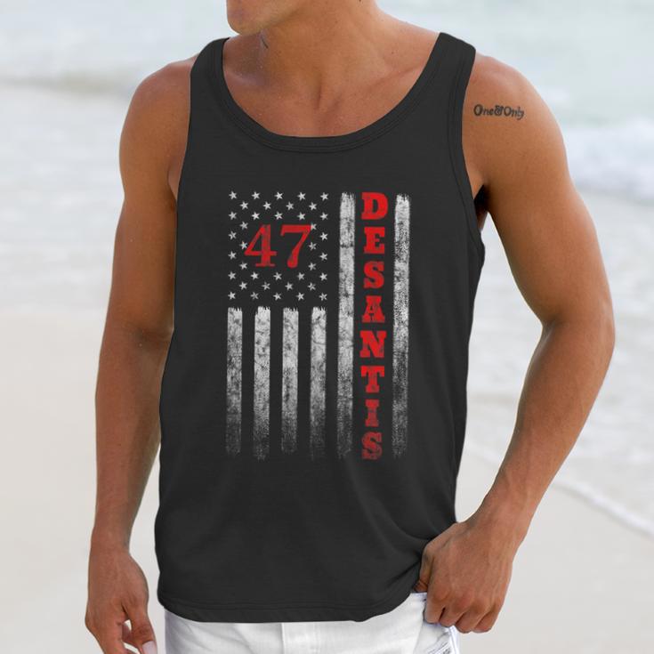 Ron Desantis 2024 American Flag Vintage Faded Distressed Men Tank Top