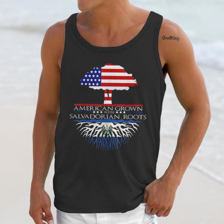 Salvadorian Roots American Grown Us El Salvador Flag Men Tank Top