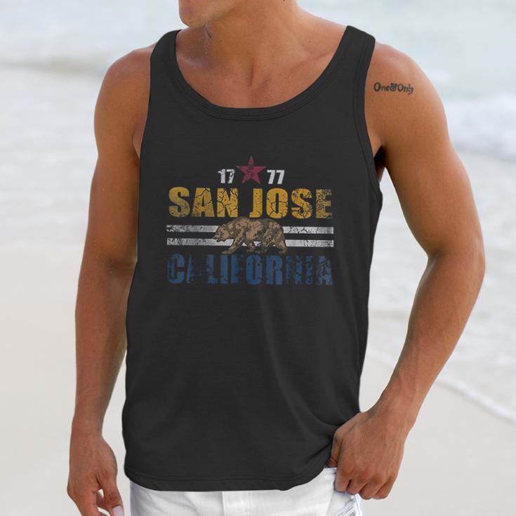 San Jose California Flag Vintage Fade Men Tank Top