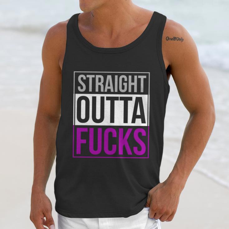 Straight Outta Fucks Pride Asexuality Asexual Flag Lgbt Gift Graphic Design Printed Casual Daily Basic Men Tank Top