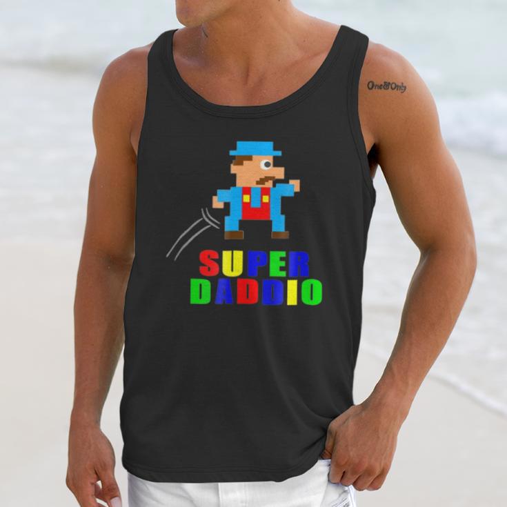 Mens Super Daddio Fathers Day Video Game Action Figure Arcade Tee Men Tank Top