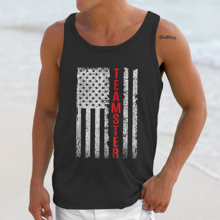 Teamster Proud American Flag Distressed Men Tank Top