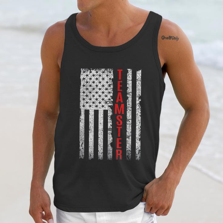 Teamster Proud American Flag Men Tank Top