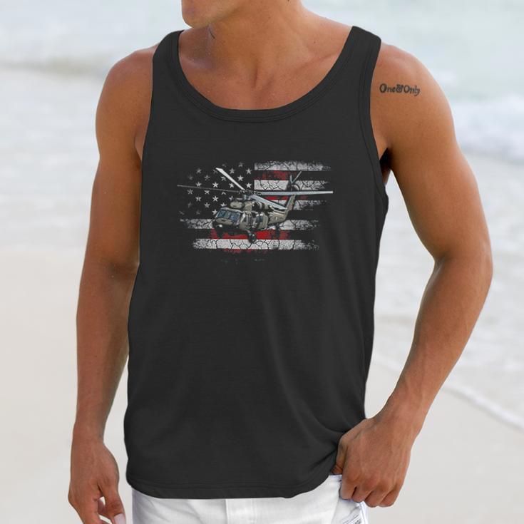 Uh60 Black Hawk Helicopter Vintage Flag Veteran Men Tank Top