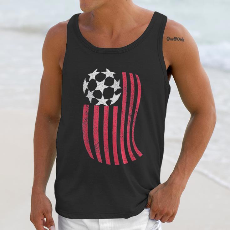 Usa National Flag With Soccer Ball Distressed Gift Men Tank Top