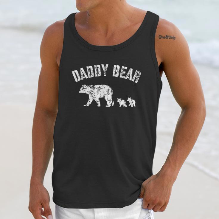 Vintage Daddy Bear With 2 Two Cubs Dad Father Papa Gift Men Tank Top