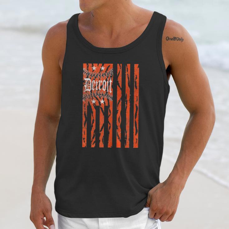 Vintage Detroit Baseball Flag With Tiger Stripes Men Tank Top