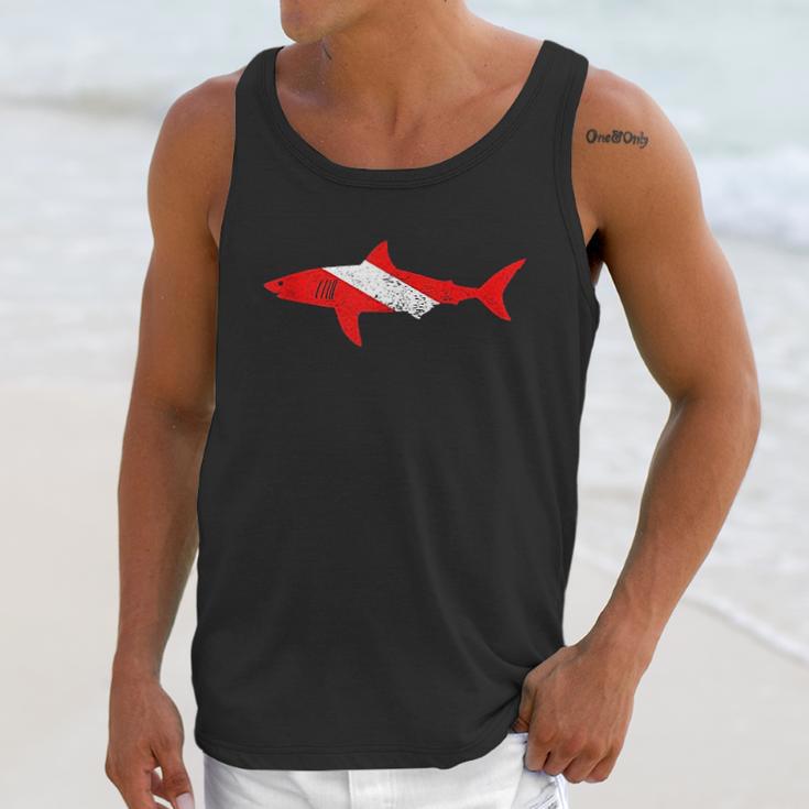 Vintage Shark Scuba Dive Diver Down Flag Emoji Men Tank Top