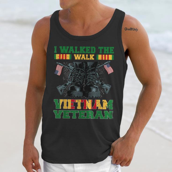 I Walked The Walk Vietnam Veteran American Flag Veterans Day Men Tank Top