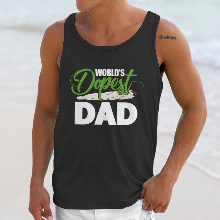 Weed Worlds Dopest Dad Funny Leaf Fashion Graphic Design Printed Casual Daily Basic Men Tank Top