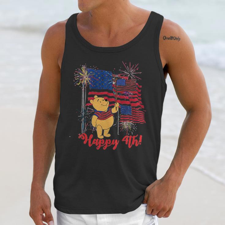 Winnie The Pooh Happy 4Th July American Flag Men Tank Top