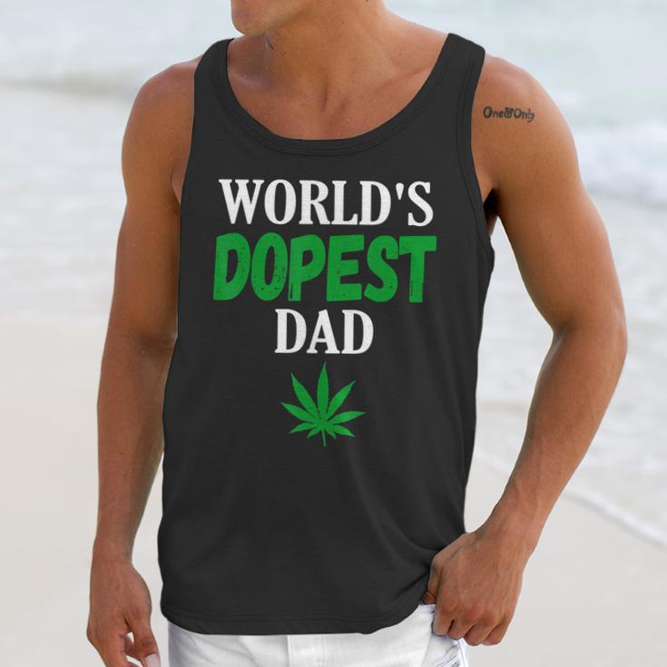 Worlds Dopest Dad Weed Marijuana Cannabis Funny Leaf T-Shirt Men Tank Top