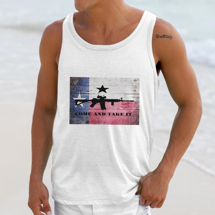 Come And Take It Ar 15 Rifle Texas Flag Men Tank Top