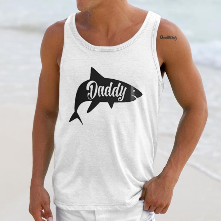 Daddy Shark In Black Dad Birthday Gifts Men Tank Top