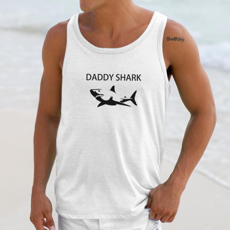 Mens Daddy Shark Funny Fathers And Grandpa Men Tank Top