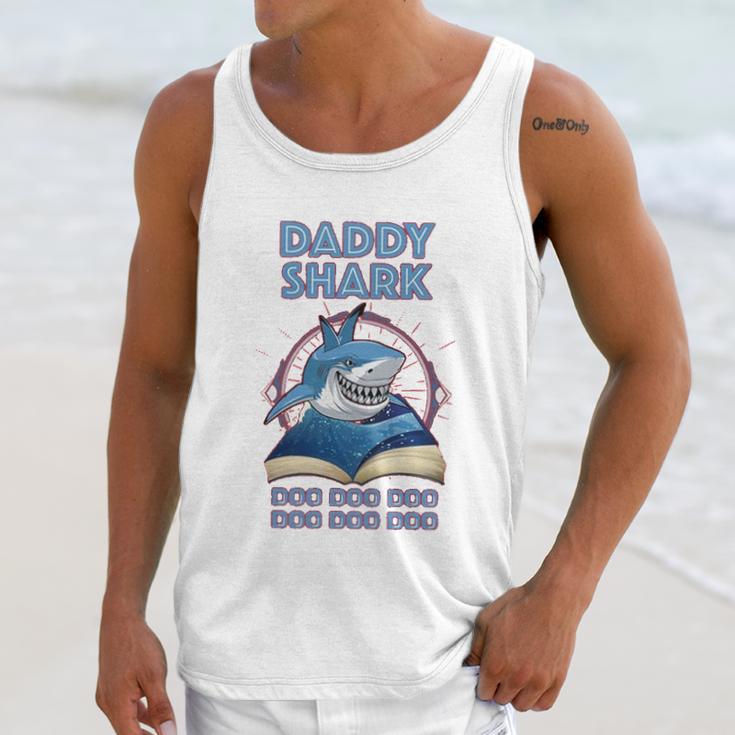 Daddy Shark Reading Book Men Tank Top