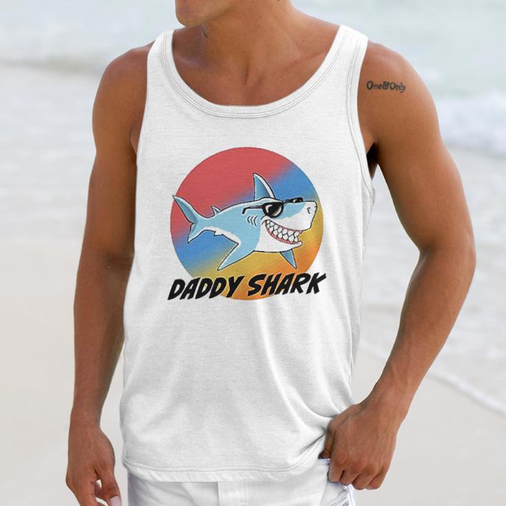 Daddy Shark With Sunglasses Dad Birthday Gifts Men Tank Top