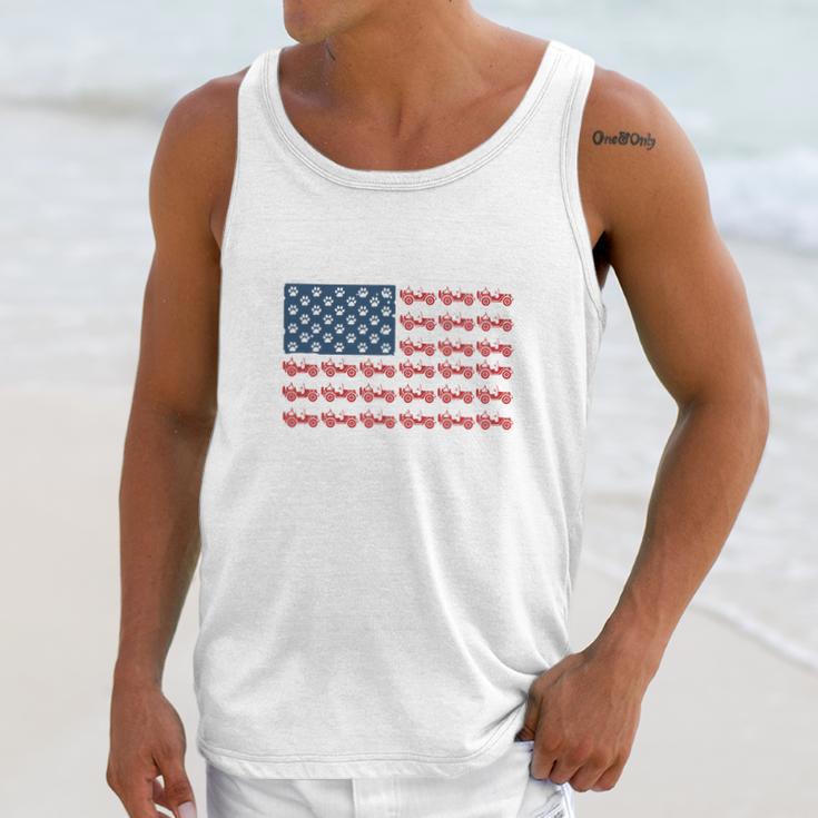 Jeeps And Paw Dog American Flag 4Th Of July Independence Day H Men Tank Top