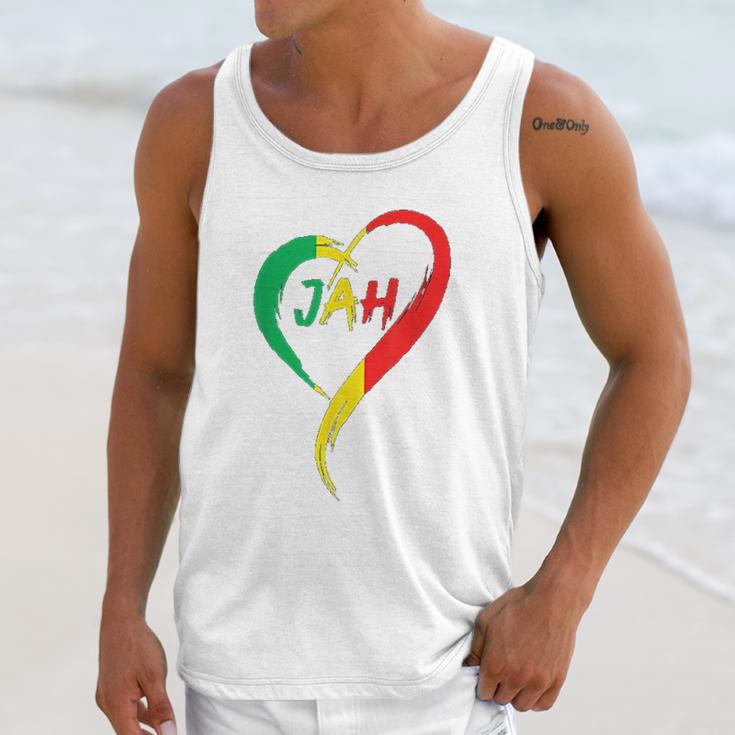 Love Jah Print Rasta Reggae Flag Heart Gift For Rastafarians Men Tank Top